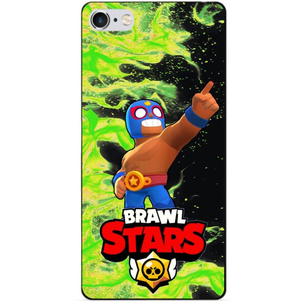 

Силиконовый бампер чехол Candy для Iphone 6 с Героем Brawl Stars Эль Примо
