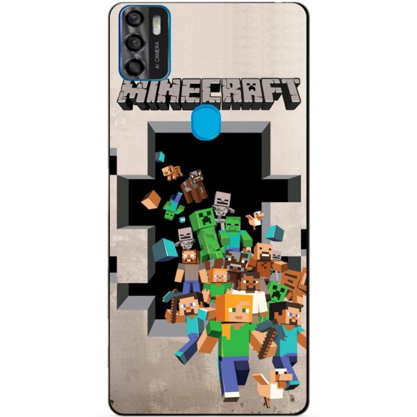 

Силиконовый бампер чехол Candy для ZTE Blade A7s с игрой Minecraft