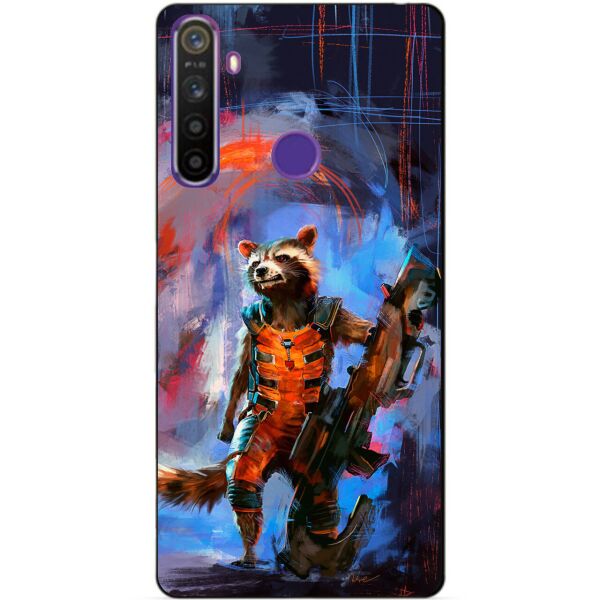 

Силиконовый чехол бампер Candy для Realme 5 с рисунком Реактивный енот