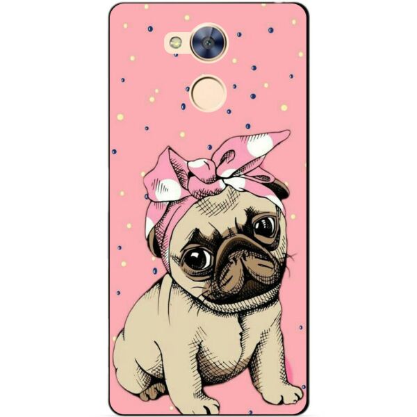 

Чехол силиконовый бампер Candy для Huawei Honor 6a с рисунком Мопс