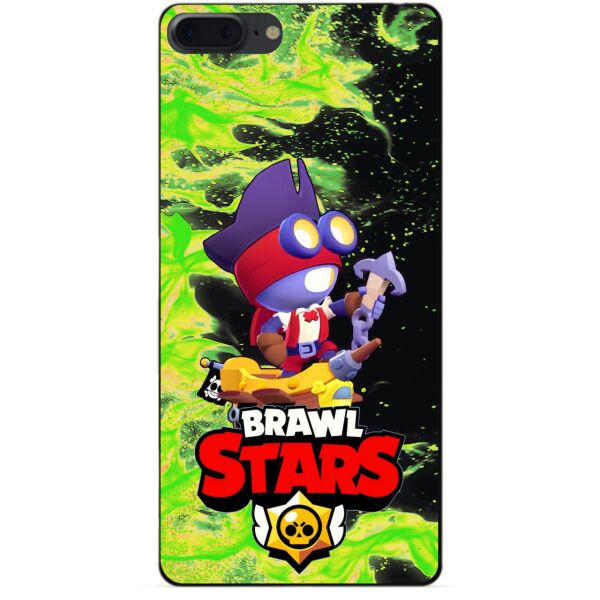 

Силиконовый бампер чехол Candy для Iphone 8 Plus с Героем Brawl Stars Карл пират