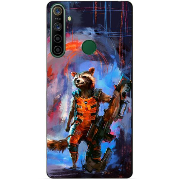

Силиконовый чехол бампер Candy для Realme 5i с рисунком Реактивный енот