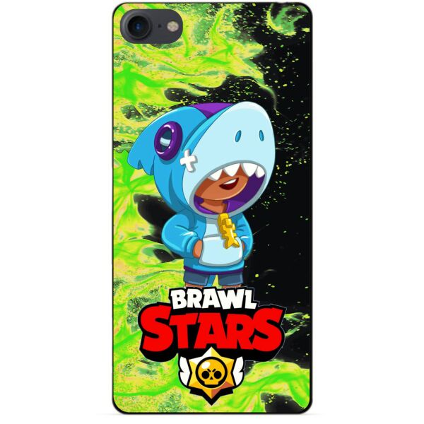 

Силиконовый бампер чехол Candy для Iphone 8 с Героем Brawl Stars Леон акула