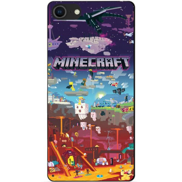 

Силиконовый бампер чехол Candy для Iphone SE 2020 с игрой Minecraft