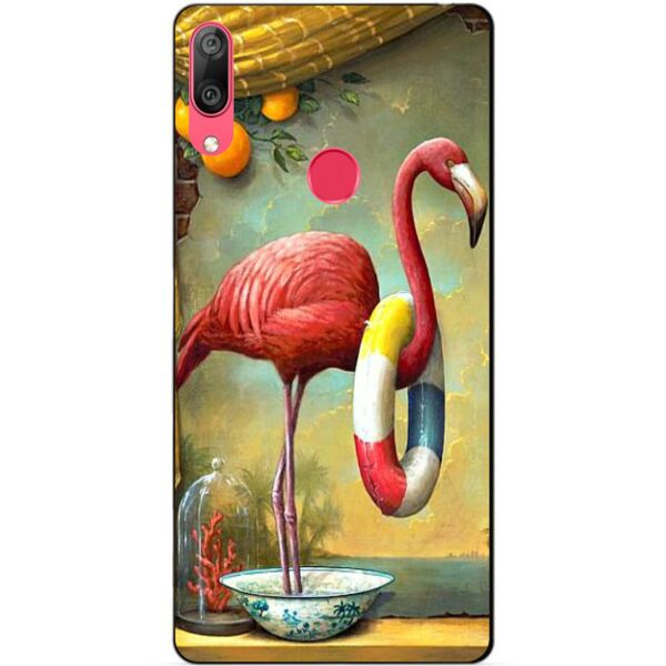 

Чехол силиконовый бампер Candy для Huawei Y7 2019 Фламинго
