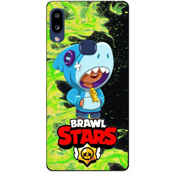 

Силиконовый чехол бампер Candy для Samsung A10s 2019 Galaxy A107f с Героем Brawl Stars Леон акула