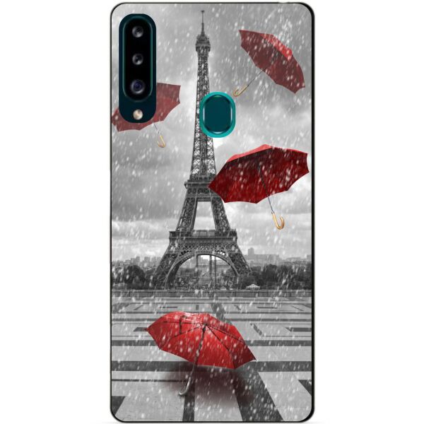 

Силиконовый чехол бампер Candy для Samsung A20s с рисунком Дождь в Париже