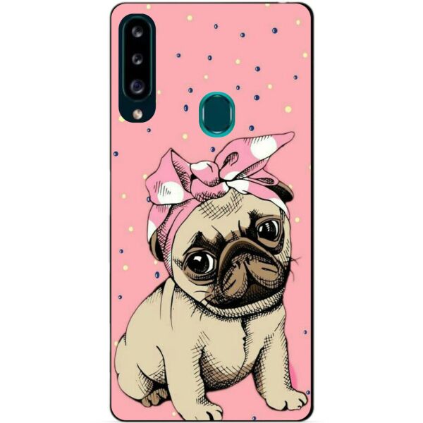 

Силиконовый чехол бампер Candy для Samsung A20s с рисунком Мопсик