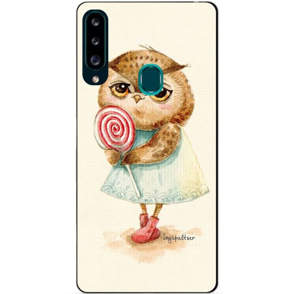 

Силиконовый чехол бампер Candy для Samsung A20s с рисунком Сова с конфетой