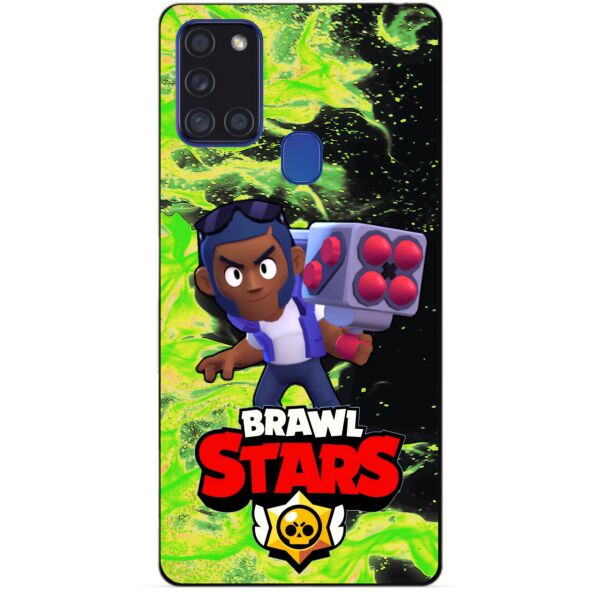 

Силиконовый чехол бампер Candy для Samsung A21s с Героем Brawl Stars Брок