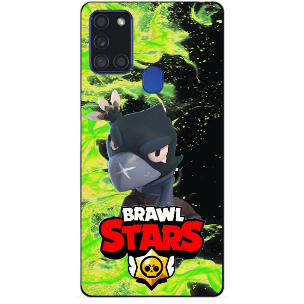 

Силиконовый чехол бампер Candy для Samsung A21s с Героем Brawl Stars Ворон