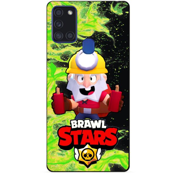 

Силиконовый чехол бампер Candy для Samsung A21s с Героем Brawl Stars Динамайк