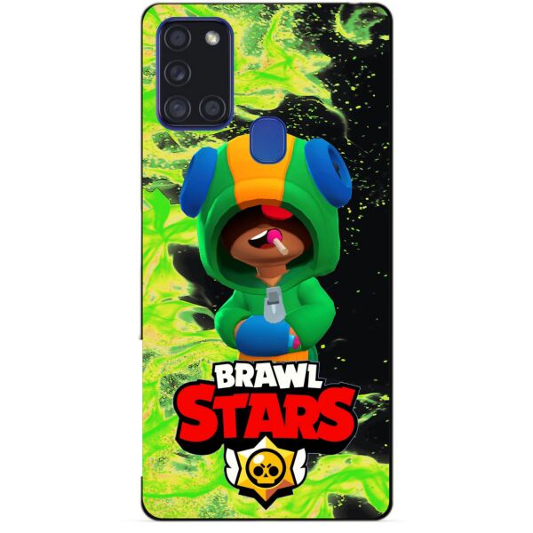 

Силиконовый чехол бампер Candy для Samsung A21s с Героем Brawl Stars Леон