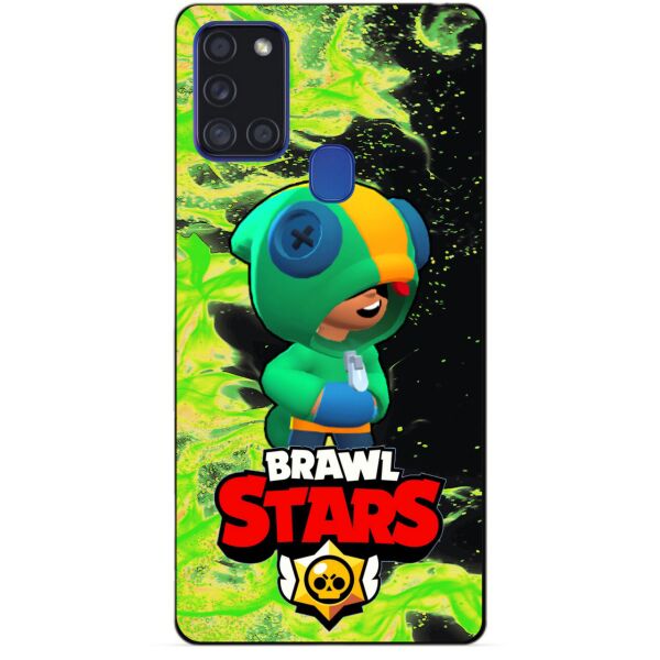 

Силиконовый чехол бампер Candy для Samsung A21s с Героем Brawl Stars Леон Бравл