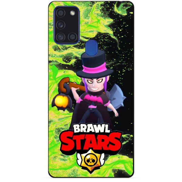 

Силиконовый чехол бампер Candy для Samsung A21s с Героем Brawl Stars Мортис