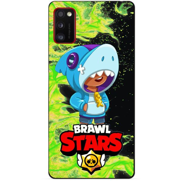 

Силиконовый чехол бампер Candy для Samsung A20 2019 Galaxy A205f с Героем Brawl Stars Леон акула