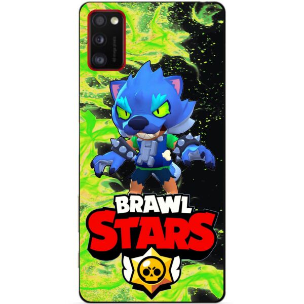 

Силиконовый чехол бампер Candy для Samsung A41 Galaxy A415f с Героем Brawl Stars Леон оборотень