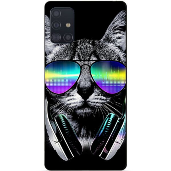 

Силиконовый чехол бампер Candy для Samsung A51 Galaxy A515 с рисунком Кот в очках