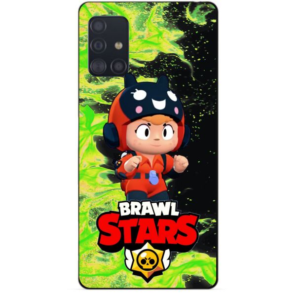 

Силиконовый чехол бампер Candy для Samsung A51 с Героем Brawl Stars Беа снайпер