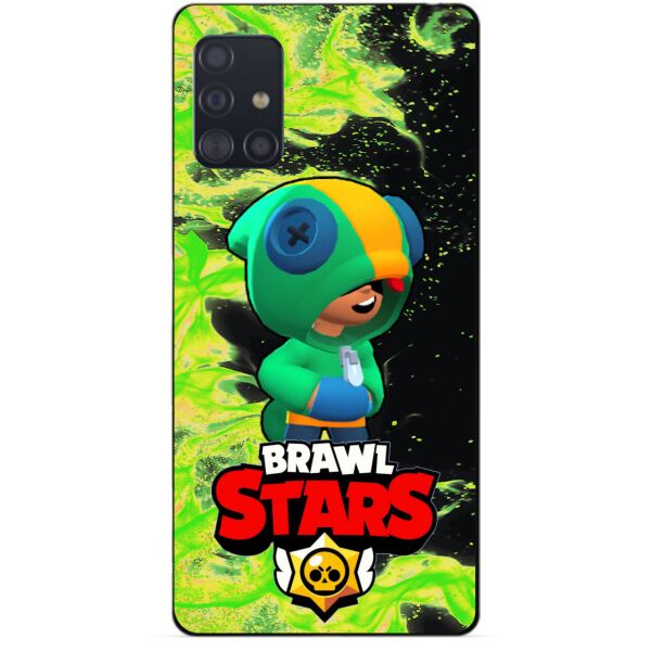 

Силиконовый чехол бампер Candy для Samsung A51 с Героем Brawl Stars Леон Brawl