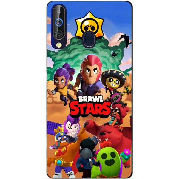 

Силиконовый чехол бампер Candy для Samsung A60 с рисунком Brawl Stars