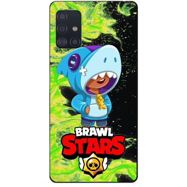

Силиконовый чехол бампер Candy для Samsung A71 Galaxy A715 с Героем Brawl Stars Леон акула