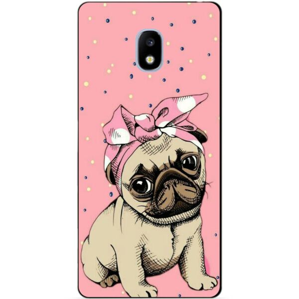 

Силиконовый чехол бампер Candy для Samsung J330 Galaxy J3 2017 года с рисунком Мопс в косынке