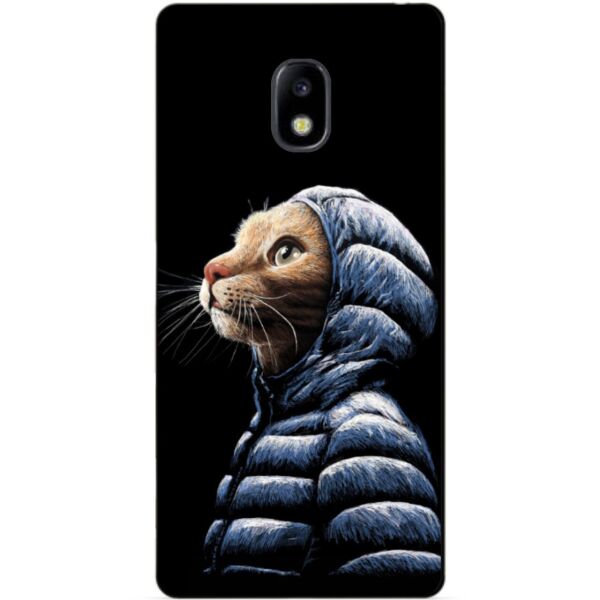 

Силиконовый чехол бампер Candy для Samsung J730 Galaxy J7 2017 года с рисунком Кот в куртке