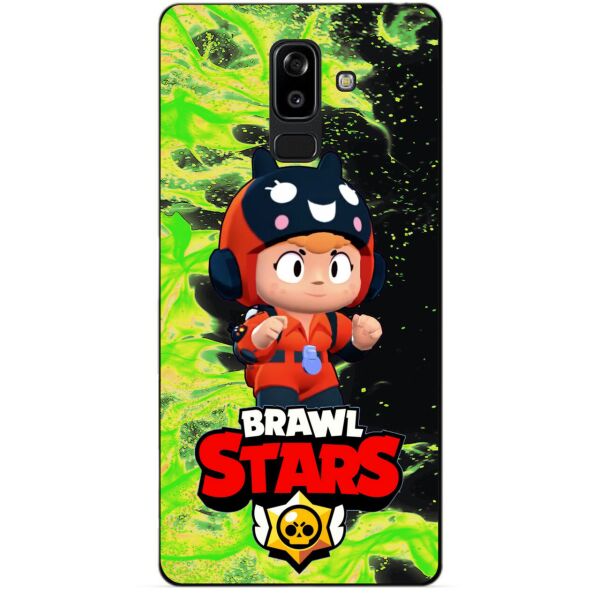 

Силиконовый чехол бампер Candy для Samsung J8 Galaxy J810 с Героем Brawl Stars Беа снайпер