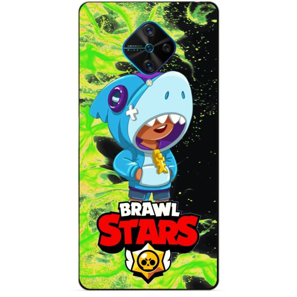 

Силиконовый чехол бампер Candy для Vivo V17 с Героем Brawl Stars Леон акула