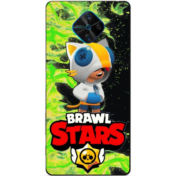 

Силиконовый чехол бампер Candy для Vivo V17 с Героем Brawl Stars Леон кот