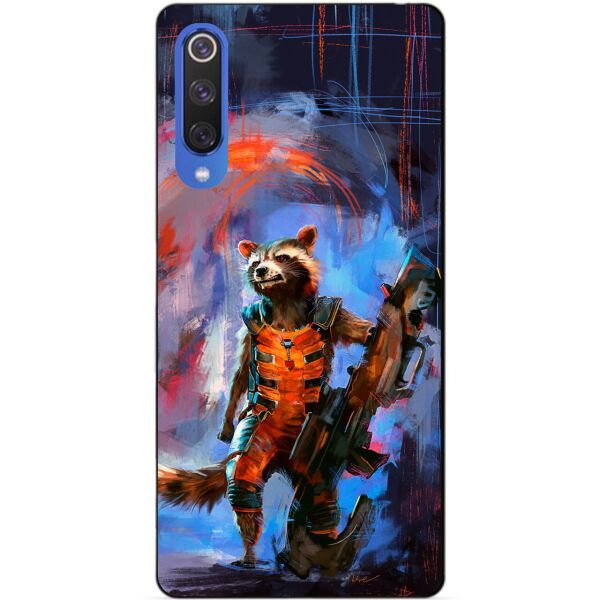 

Силиконовый чехол бампер Candy для Xiaomi Mi 9 SE с рисунком Реактивный Енот