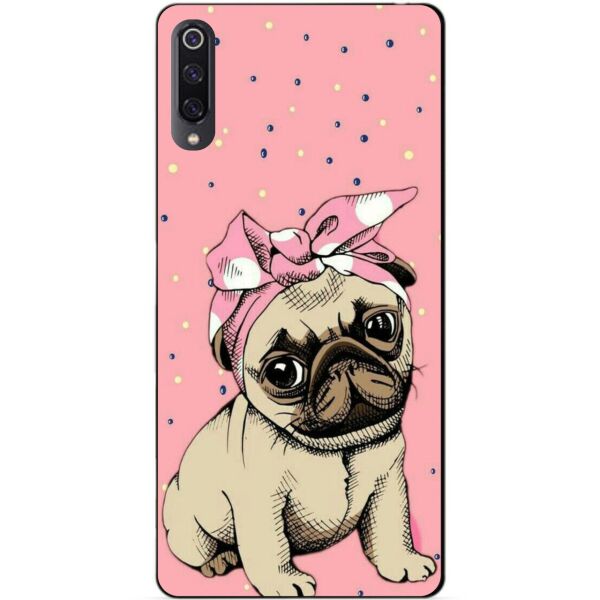 

Силиконовый чехол бампер Candy для Xiaomi Mi 9 с рисунком Мопс в косынке