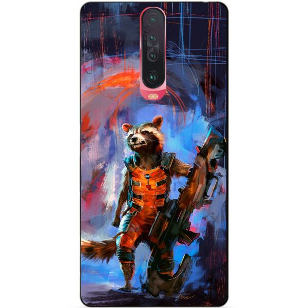 

Силиконовый чехол бампер Candy для Xiaomi Pocophone X2 с рисунком Реактивный Енот