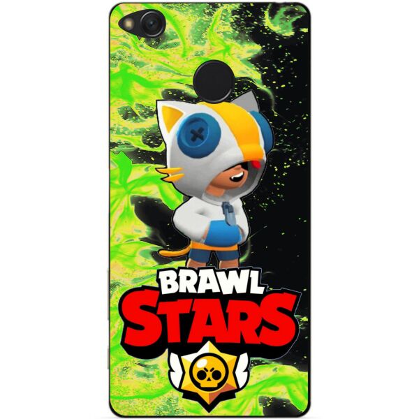 

Силиконовый чехол бампер Candy для Xiaomi Redmi 4x с Героем Brawl Stars Леон кот