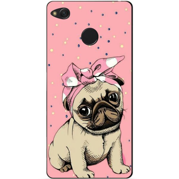 

Силиконовый чехол бампер Candy для Xiaomi Redmi 4x с рисунком Мопс в косынке