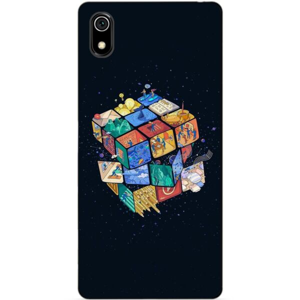 

Силиконовый чехол бампер Candy для Xiaomi Redmi 7a с рисунком Кубик Рубика