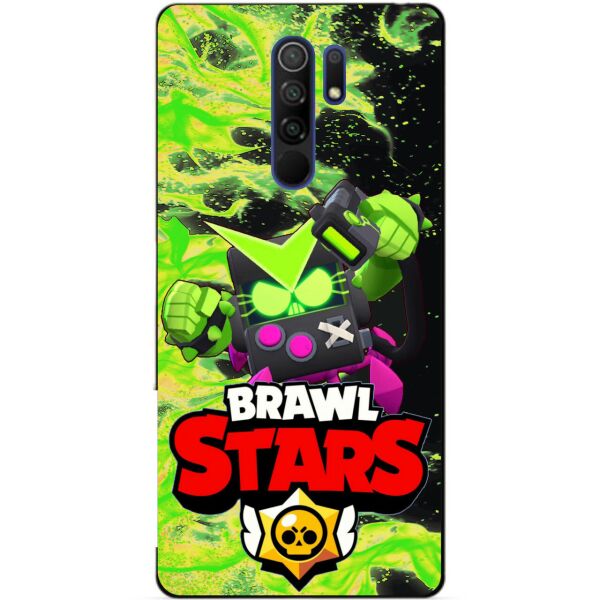 

Силиконовый чехол бампер Candy для Xiaomi Redmi 9 с Героем Brawl Stars Вирус Бит