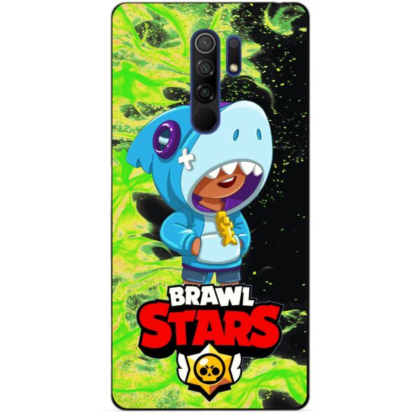 

Силиконовый чехол бампер Candy для Xiaomi Redmi 9 с Героем Brawl Stars Леон акула