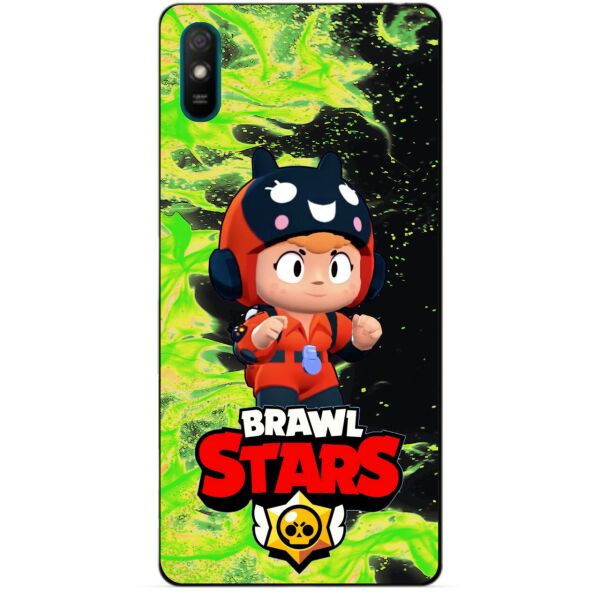 

Силиконовый чехол бампер Candy для Xiaomi Redmi 9a с Героем Brawl Stars Беа Снайпер