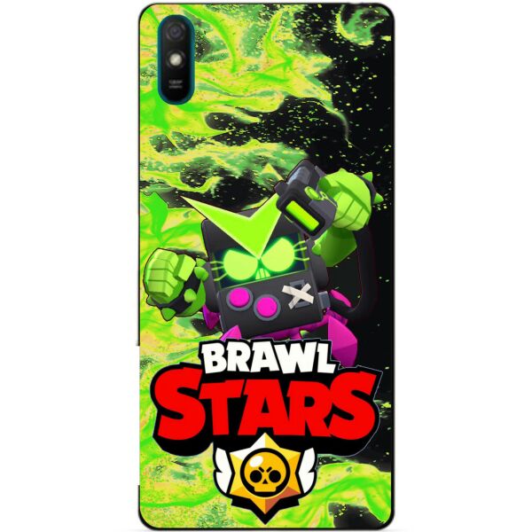 

Силиконовый чехол бампер Candy для Xiaomi Redmi 9a с Героем Brawl Stars Врус Бит