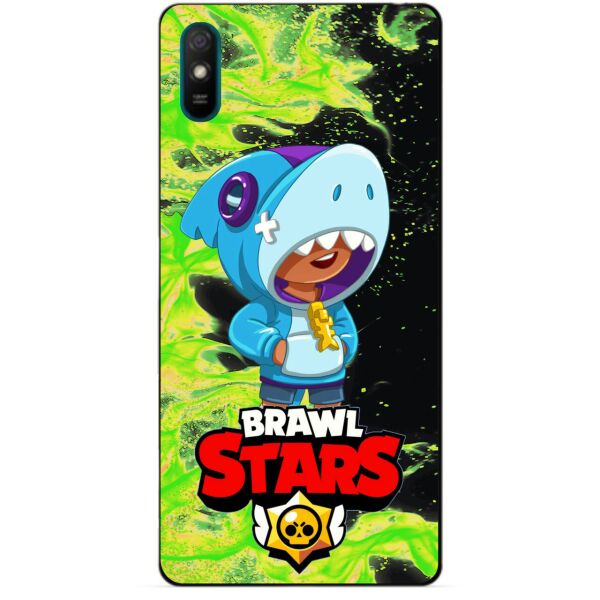 

Силиконовый чехол бампер Candy для Xiaomi Redmi 9a с Героем Brawl Stars Леон Акула