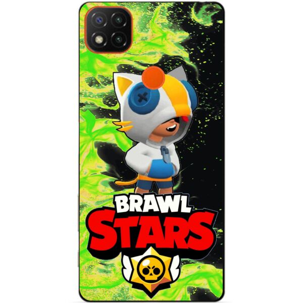 

Силиконовый чехол бампер Candy для Xiaomi Redmi 9c с Героем Brawl Stars Леон кот