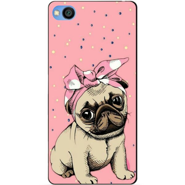 

Силиконовый чехол бампер Candy для Xiaomi Redmi Go Мопс в косынке