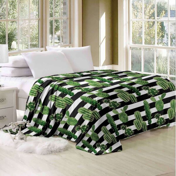 

Плед покрывало флисовой евро зеленого цвета Ananasko P0101