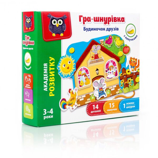 

Игра-шнуровка Vladi Toys Домик друзей VT5303-09