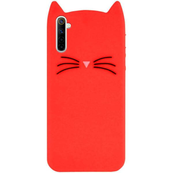 

Накладка Epik 3D Cat для Realme 6 Pro Силиконовая Красный