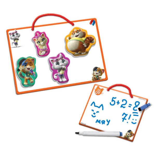 

Магнитная доска Vladi Toys Пиши-вытирай. 44 Кота с маркером VT3601-09