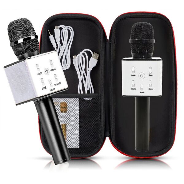 

Беспроводной микрофон Q7 | караоке Bluetooth USB, микрофон для дома, с динамиками, портативный ЧЕРНЫЙ