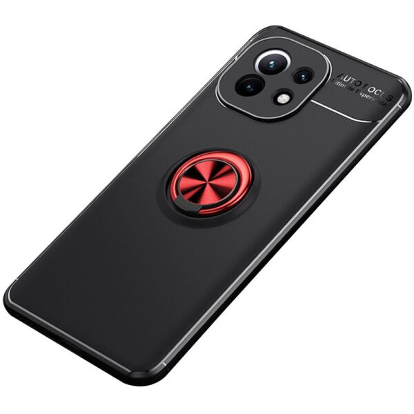 

Чехол Deen ColorRing под магнитный держатель opp для Xiaomi Mi 11 Черный / Красный